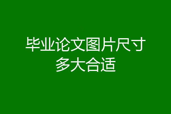 毕业论文图片尺寸多大合适