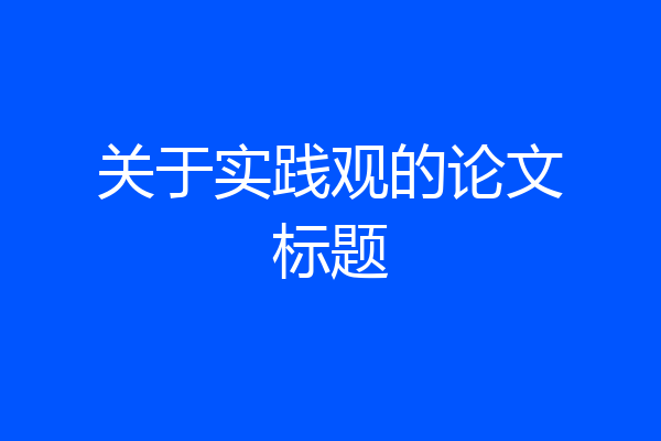 关于实践观的论文标题