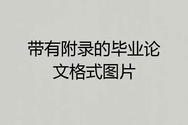 带有附录的毕业论文格式图片