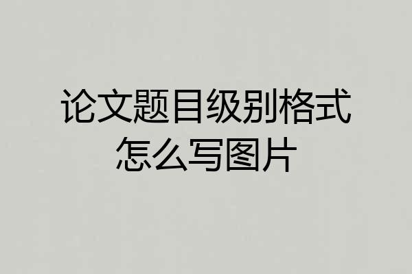 论文题目级别格式怎么写图片