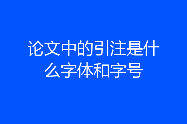 论文中的引注是什么字体和字号