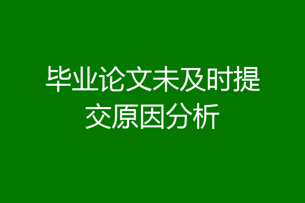 毕业论文未及时提交原因分析
