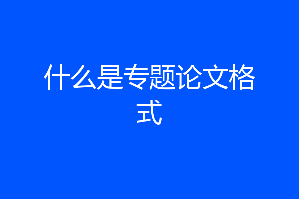 什么是专题论文格式