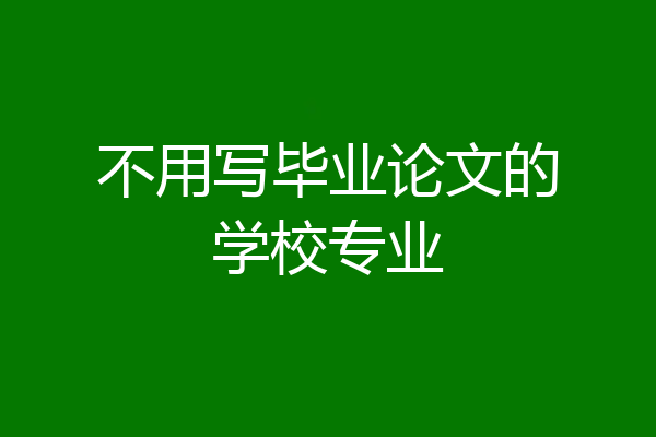 不用写毕业论文的学校专业