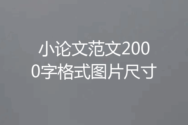小论文范文2000字格式图片尺寸