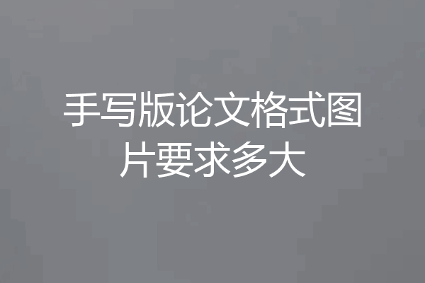 手写版论文格式图片要求多大