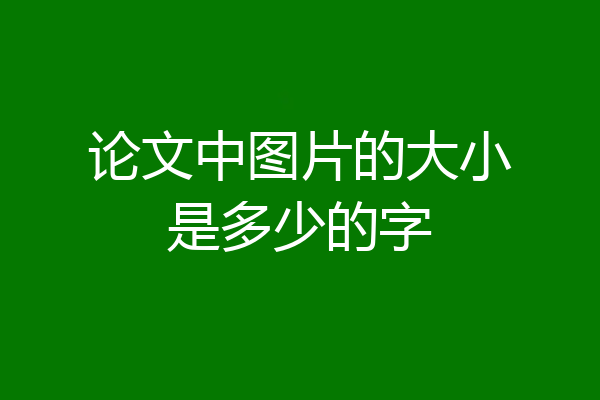 论文中图片的大小是多少的字
