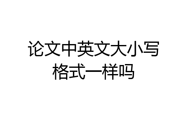论文中英文大小写格式一样吗