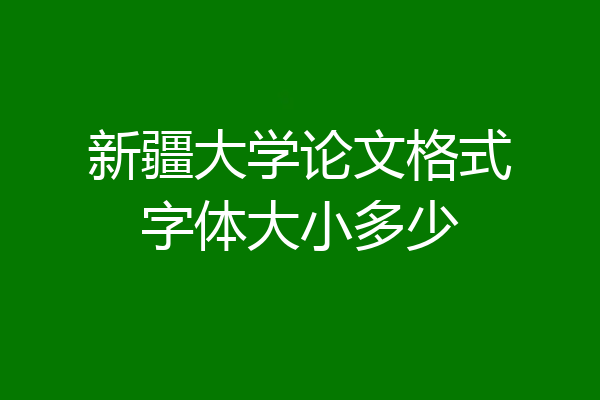 新疆大学论文格式字体大小多少