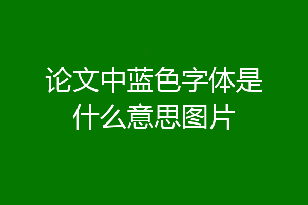论文中蓝色字体是什么意思图片