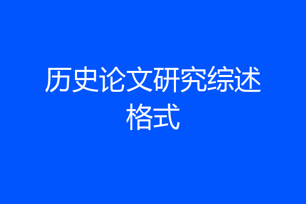 历史论文研究综述格式