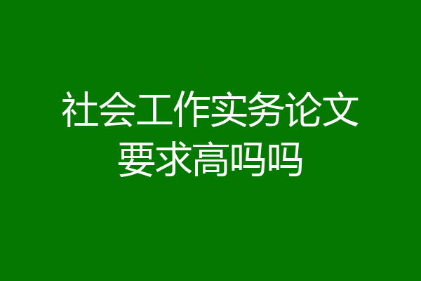 社会工作实务论文要求高吗吗