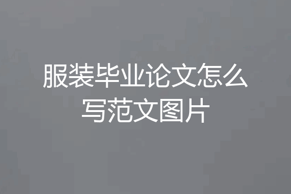 服装毕业论文怎么写范文图片