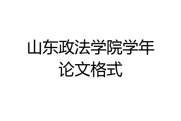 山东政法学院学年论文格式