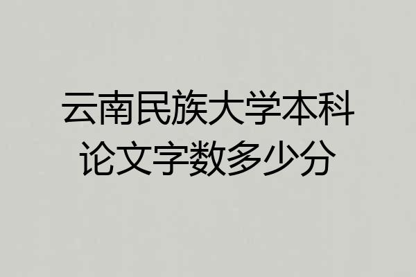 云南民族大学本科论文字数多少分