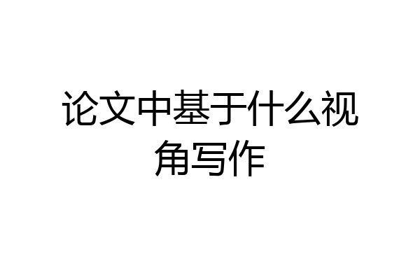 论文中基于什么视角写作
