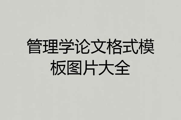 管理学论文格式模板图片大全