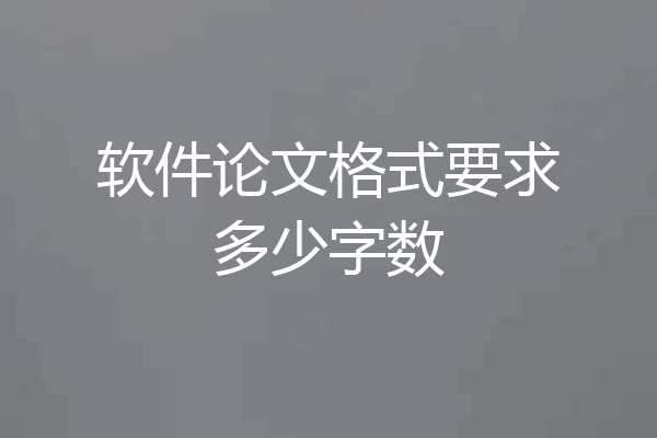 软件论文格式要求多少字数