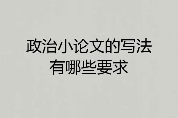 政治小论文的写法有哪些要求