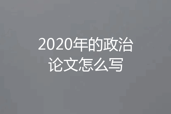 2020年的政治论文怎么写