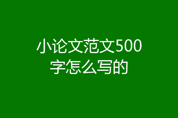 小论文范文500字怎么写的