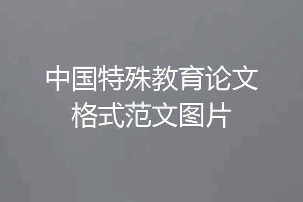 中国特殊教育论文格式范文图片