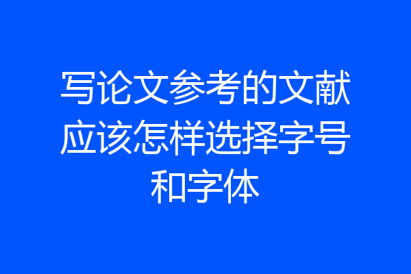 写论文参考的文献应该怎样选择字号和字体