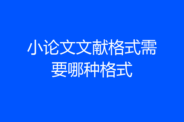 小论文文献格式需要哪种格式
