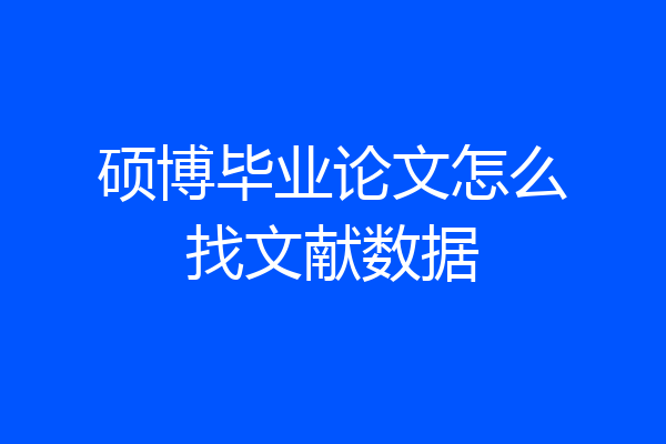 硕博毕业论文怎么找文献数据