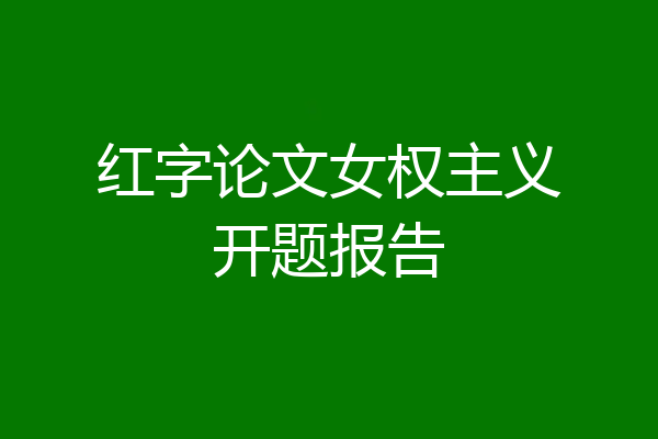 红字论文女权主义开题报告