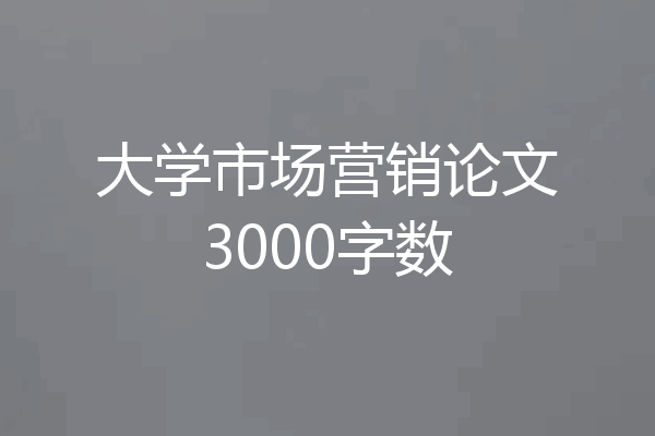 大学市场营销论文3000字数