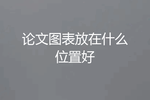 论文图表放在什么位置好
