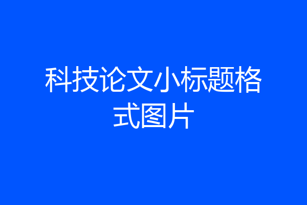 科技论文小标题格式图片