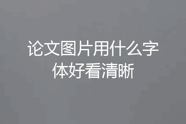 论文图片用什么字体好看清晰