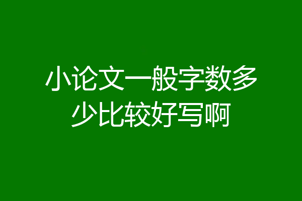 小论文一般字数多少比较好写啊