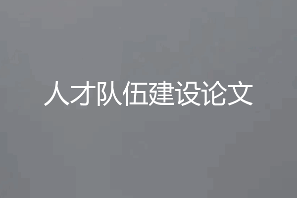 人才队伍建设论文