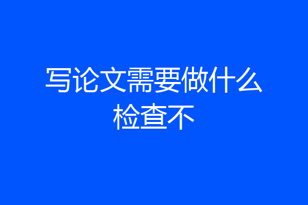 写论文需要做什么检查不
