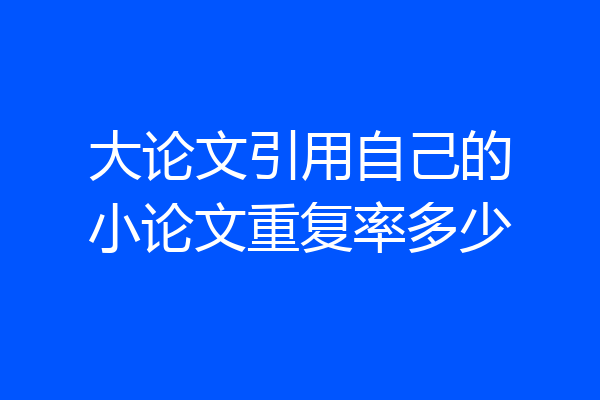 大论文引用自己的小论文重复率多少