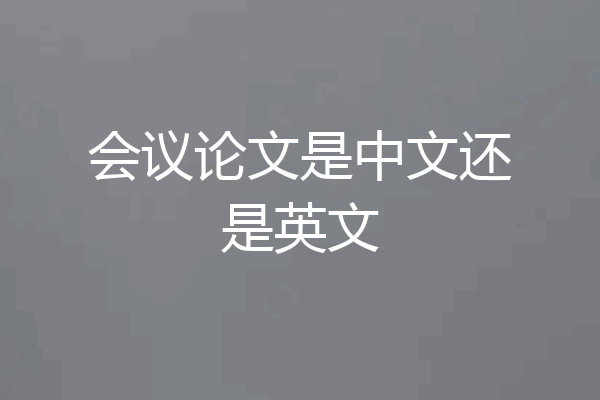 会议论文是中文还是英文