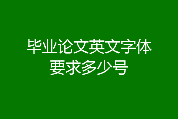 毕业论文英文字体要求多少号