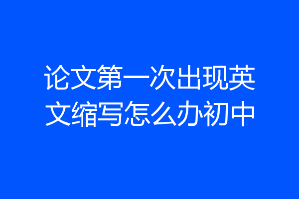 论文第一次出现英文缩写怎么办初中