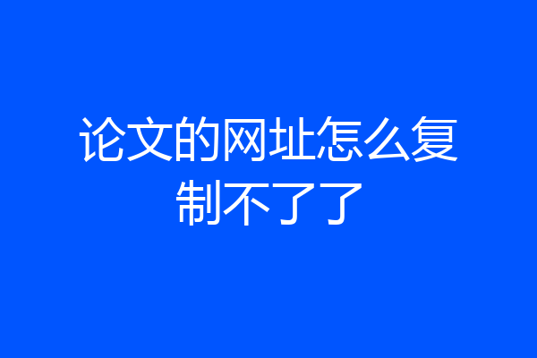 论文的网址怎么复制不了了