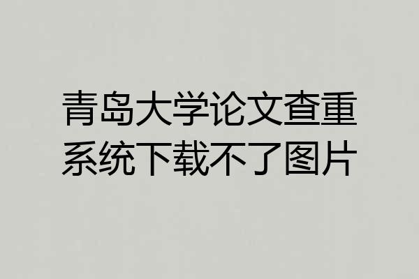 青岛大学论文查重系统下载不了图片