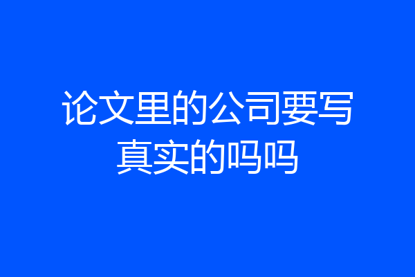 论文里的公司要写真实的吗吗