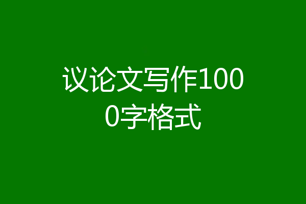 议论文写作1000字格式
