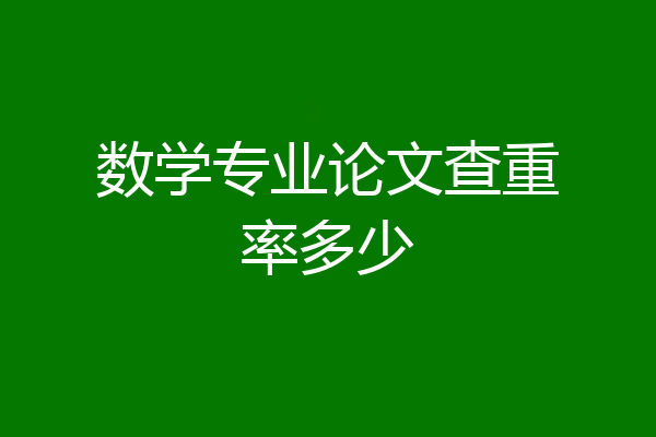 数学专业论文查重率多少