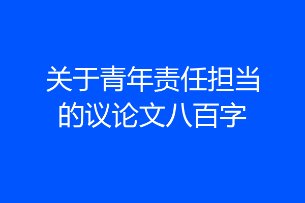 关于青年责任担当的议论文八百字