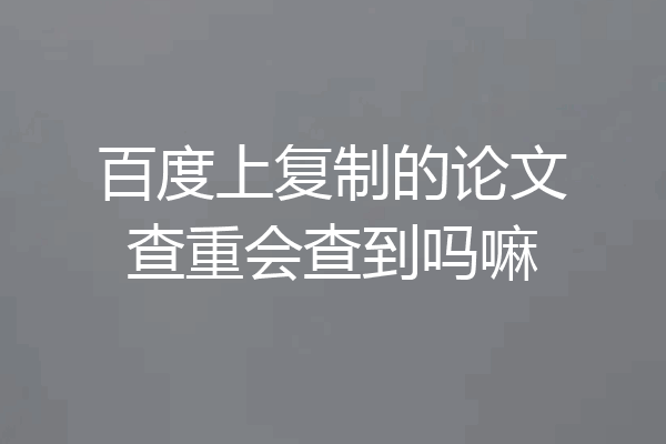 百度上复制的论文查重会查到吗嘛