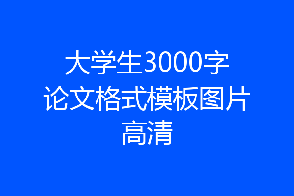 大学生3000字论文格式模板图片高清
