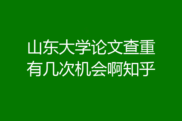 山东大学论文查重有几次机会啊知乎